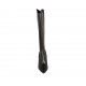 Woman's pointy boot with zipper in black leather heel 8