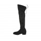 Damenstiefel mit Schnürsenkeln am Hinterbein aus schwarzem elastischem Wildleder Absatz 3 - Verfügbare Größen:  33, 34, 42, 43, 44