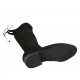 Woman's boot with back strap in black elastic suede heel 3