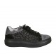 Scarpa stringata da donna con plantare estraibile in camoscio nero e grigio e rete nera zeppa 4 - Misure disponibili: 34, 42, 43, 44, 45