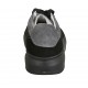 Woman's laced shoe with removable insole in grey and black suede and black net wedge heel 4