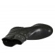 Stivaletto da donna con cerniera, borchie, bottone a pressione e fibbia in pelle e pelle stampata nera tacco 3 - Misure disponibili: 33, 34, 42, 43, 44, 45