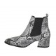 Bottines à bout pointu pour femmes avec elastiques en cuir imprimé noir et gris talon 5 - Pointures disponibles:  34, 42, 43, 44, 45