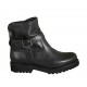 Woman's ankle boot in black leather with zipper, buckle and snap button heel 3 - Available sizes:  33, 34, 42, 43, 45