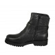 Bottines pour femmes en cuir noir avec fermeture éclair, boucle et bouton-pression talon 3 - Pointures disponibles:  33, 34, 42, 43, 45