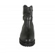 Woman's ankle boot in black leather with zipper, buckle and snap button heel 3 - Available sizes:  33, 34, 42, 43, 45