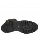 Botin para mujer en piel negra con cremallera, hebilla y boton metálico a presión tacon 3 - Tallas disponibles:  33, 34, 42, 43, 45