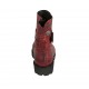 Bottines pour femmes en cuir imprimé rouge avec fermeture éclair, boucle et bouton-pression talon 3 - Pointures disponibles:  33, 34, 42, 43, 45