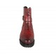 Bottines pour femmes en cuir imprimé rouge avec fermeture éclair, boucle et bouton-pression talon 3 - Pointures disponibles:  33, 34, 42, 43, 45