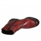 Bottines pour femmes en cuir imprimé rouge avec fermeture éclair, boucle et bouton-pression talon 3 - Pointures disponibles:  33, 34, 42, 43, 45