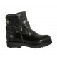 Woman's ankle boot in black patent leather with zipper, buckle and snap button heel 3 - Available sizes:  33, 42, 43, 44, 45