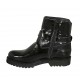 Woman's ankle boot in black patent leather with zipper, buckle and snap button heel 3 - Available sizes:  33, 42, 43, 44, 45