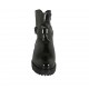 Stivaletto da donna in vernice nera con cerniera, fibbia e bottone a pressione tacco 3 - Misure disponibili: 33, 42, 43, 44, 45