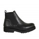 Woman's ankle boot with elastic bands in black leather heel 3 - Available sizes:  33, 34, 42, 43, 44, 45