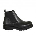 Damenstiefelette mit Gummibändern aus schwarzem Leder Absatz 3