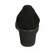 Woman's pump with removable insole in black and maroon suede wedge heel 6