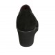 Scarpa accollata da donna con elastici e plantare estraibile in camoscio, camoscio stampato e vernice nera zeppa 6 - Misure disponibili: 31, 33, 34, 42, 43, 44, 45