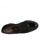 Scarpa accollata da donna con elastici e plantare estraibile in camoscio, camoscio stampato e vernice nera zeppa 6 - Misure disponibili: 31, 33, 34, 42, 43, 44, 45