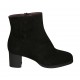 Botines para mujer con cremallera, plantilla extraible y botones en gamuza negra tacon 5 - Tallas disponibles:  31, 32, 33, 34, 42, 43, 44, 45