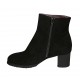 Botines para mujer con cremallera, plantilla extraible y botones en gamuza negra tacon 5 - Tallas disponibles:  31, 32, 33, 34, 42, 43, 44, 45