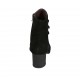 Stivaletto da donna con cerniera, plantare estraibile e bottoni in camoscio nero tacco 5 - Misure disponibili: 31, 32, 33, 34, 42, 43, 44, 45