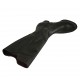 Woman's boot with zipper, elastic band and removable insole in black leather heel 5