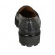 Woman's mocassin in black printed leather heel 3 - Available sizes:  32, 34, 42, 43, 44, 45