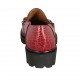 Woman's mocassin with zipper accessory in red printed leather heel 3 - Available sizes:  32, 33, 34, 42, 43, 44, 45