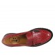 Woman's mocassin with zipper accessory in red printed leather heel 3 - Available sizes:  32, 33, 34, 42, 43, 44, 45