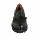 Woman's mocassin with zipper accessory in black printed leather heel 3
