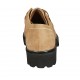Scarpa stringata derby da donna in camoscio color cuoio tacco 3 - Misure disponibili: 32, 33, 34, 42, 43, 44, 45