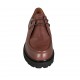 Woman's laced derby shoe in light brown leather heel 3