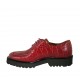 Scarpa derby stringata da donna in pelle stampata rossa tacco 3 - Misure disponibili: 32, 33, 34, 42, 43, 44, 45