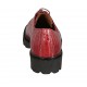Chaussure derby à lacets pour femmes en cuir imprimé rouge talon 3 - Pointures disponibles:  32, 33, 34, 42, 43, 44, 45