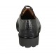 Scarpa stringata derby da donna in pelle stampata nera tacco 3 - Misure disponibili: 32, 33, 34, 42, 43, 44, 45