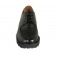 Scarpa stringata derby da donna in pelle stampata nera tacco 3 - Misure disponibili: 32, 33, 34, 42, 43, 44, 45