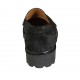 Woman's mocassin with accessory in black suede heel 3 - Available sizes:  32, 34, 42, 43, 44, 45