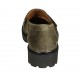 Woman's mocassin with accessory in green suede heel 3 - Available sizes:  32, 33, 34, 42, 43, 44, 45