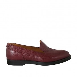 Mocassin pour femmes en cuir bordeaux talon 2 - Pointures disponibles:  32, 33, 34, 42, 43