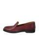 Woman's mocassin in maroon leather heel 2