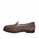 Woman's mocassin in taupe suede heel 2