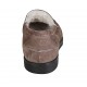Woman's mocassin in taupe suede heel 2