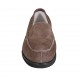 Woman's mocassin in taupe suede heel 2