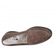 Woman's mocassin in taupe suede heel 2
