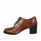 Damenderbyschuh mit Schnürsenkeln aus hellbraunem Leder Absatz 6 - Verfügbare Größen:  32, 33, 34, 42, 43, 44, 45, 46