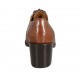 Scarpa derby stringata da donna in pelle color cuoio tacco 6 - Misure disponibili: 32, 33, 34, 42, 43, 44, 45, 46