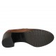 Scarpa derby stringata da donna in pelle color cuoio tacco 6 - Misure disponibili: 32, 33, 34, 42, 43, 44, 45, 46