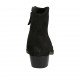 Botines tejanos para mujer con cremallera y puntera bordada en gamuza negra tacon 4 - Tallas disponibles:  34, 42, 45