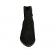 Botines texane pour femmes avec fermeture éclair et bout brodé en daim noir talon 4 - Pointures disponibles:  34, 42, 45