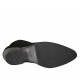 Botines texane pour femmes avec fermeture éclair et bout brodé en daim noir talon 4 - Pointures disponibles:  34, 42, 45